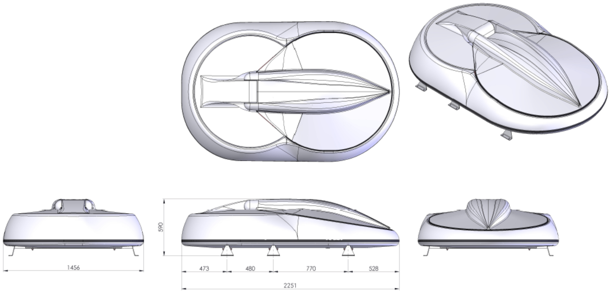 VPS-X Gyro 1.3 Meter - Technical Drawing 